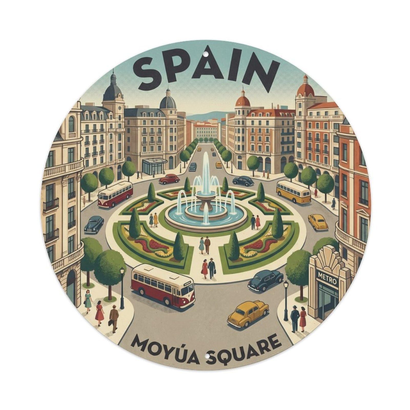 Bilbao Moyua Square Spain Landmark Travel Metal Tin Sign