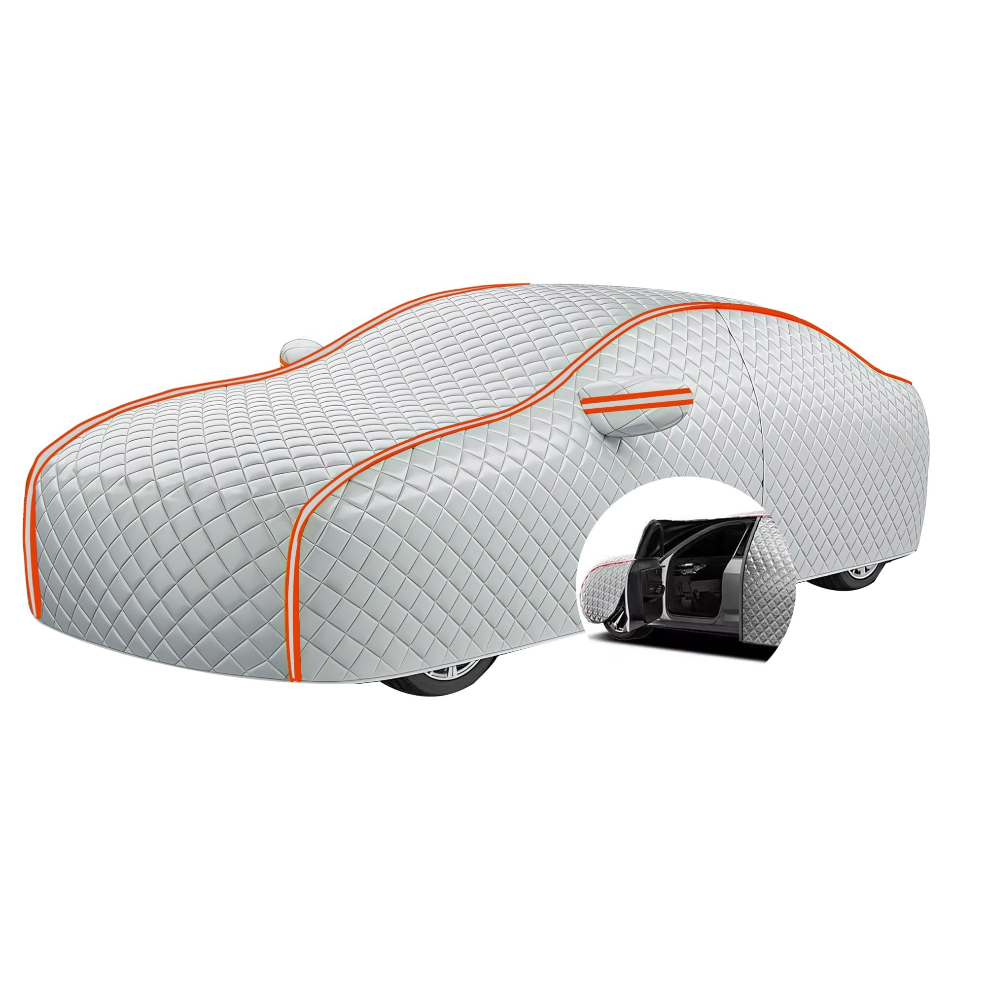 Telo Copriauto Antigrandine Compatibile Con Fiat 500 500C 500E 500L500X Impermeabile Telo Auto Da Esterno Felpato Proteggi Copertura Auto Copri Macchina Per Grandine Auto Invernale