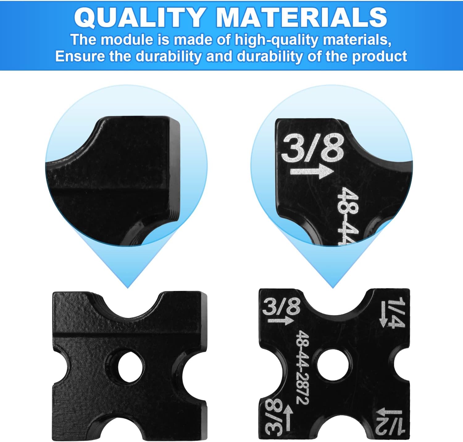48-44-2872 Cutting Die Set Replacement for 2872-20, 2872-21 Brushless Threaded Rod Cutter, Replacement 1/4", 3/8", 1/2" Cutting Die Set With 4-Sided Rotatable Cutter & Size Markings