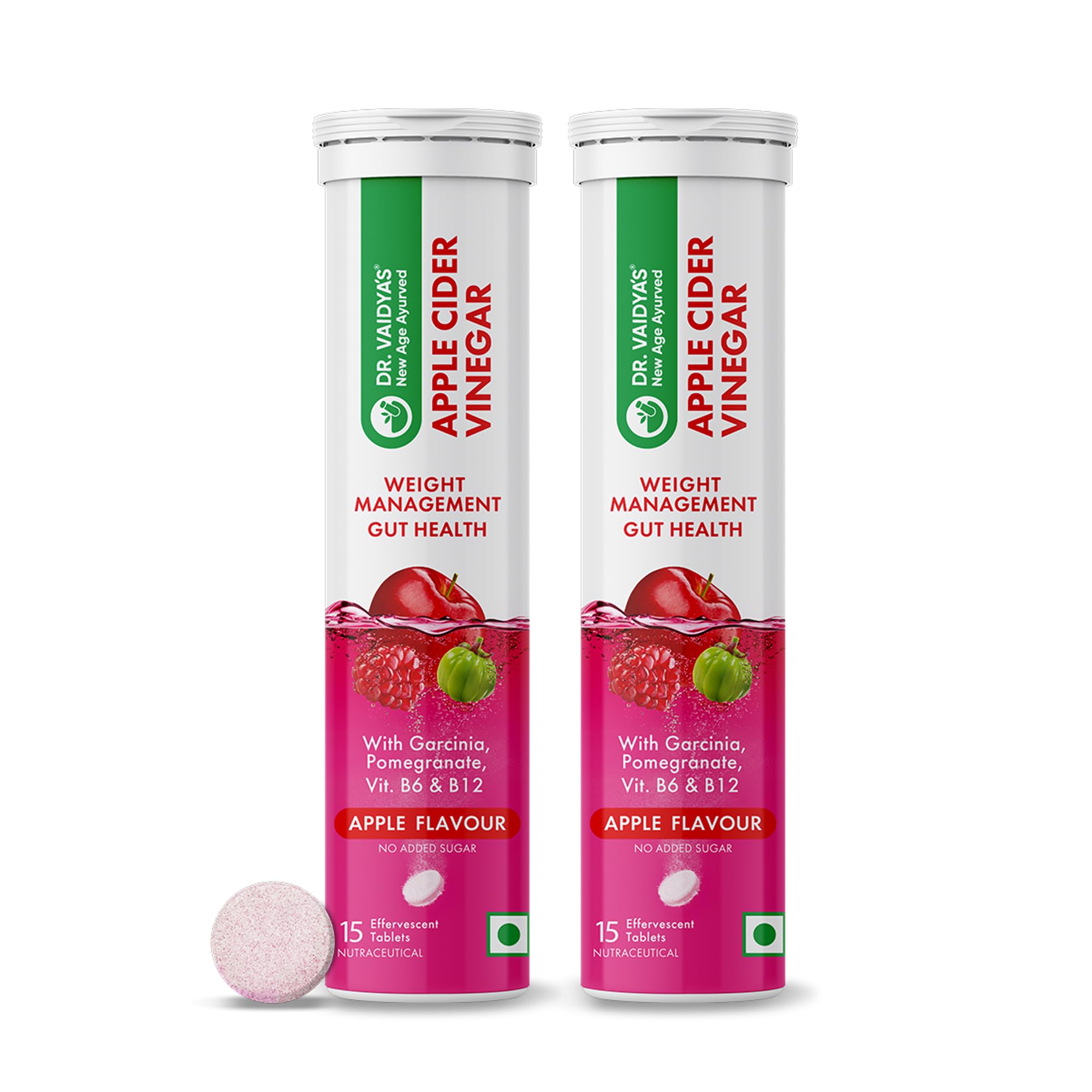 Dr. Vaidyas Apple Cider Vinegar Effervescent Tablets | 0 Calories & 0 Sugar | With Garcinia, Vitamin B6 & B12 | Supports Weight Management | 15 Tablets (Pack Of 2) (B0C7C3L1PS) Amazon Price History, Amazon Price Tracker