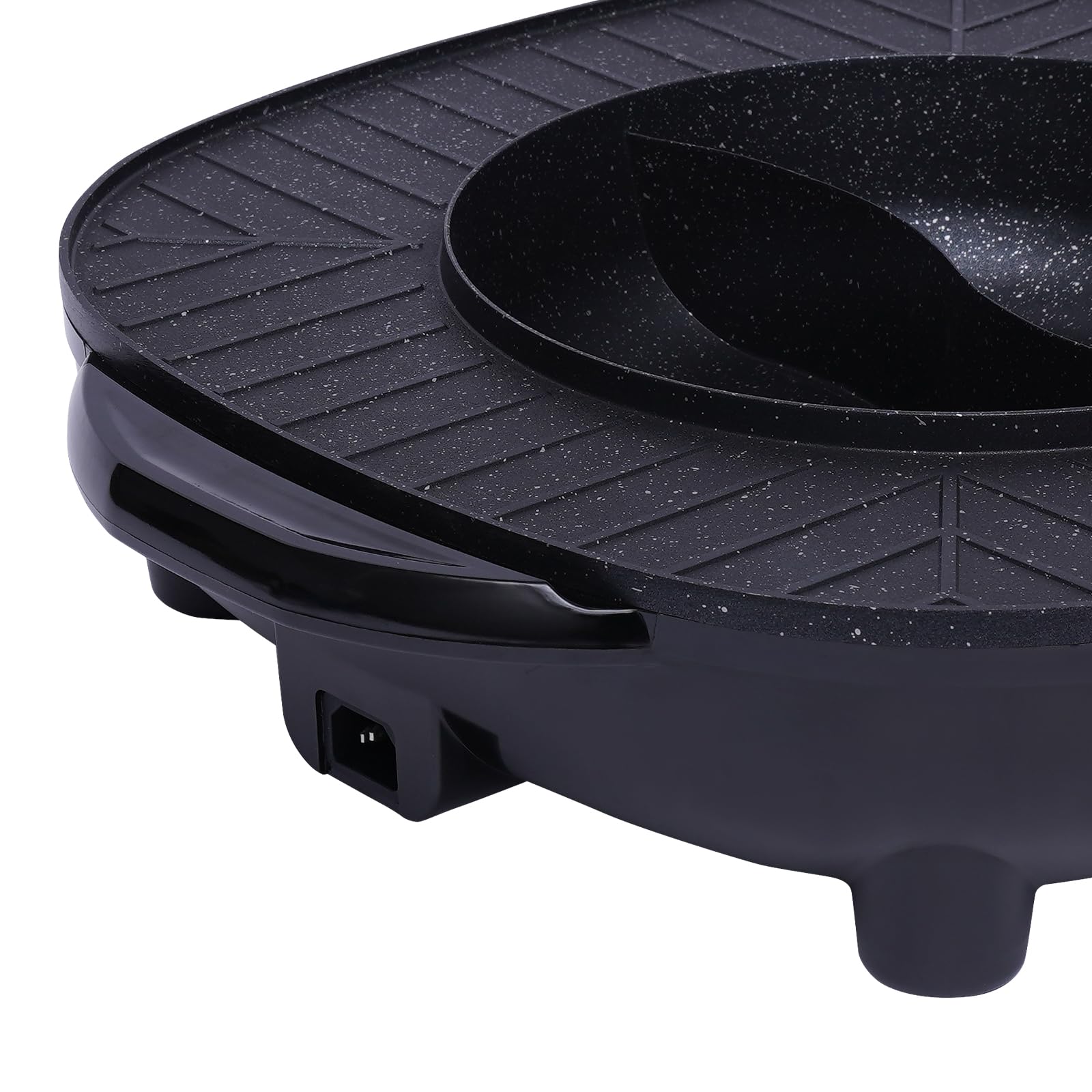Hot Pot électrique 2 en 1 avec barbecue, barbecue de table et fondue de 2000 W pour 5 à 6 personnes, 3 l anti-adhésif coréen avec poêle divisée, hotspot électrique pour la maison et les fêtes