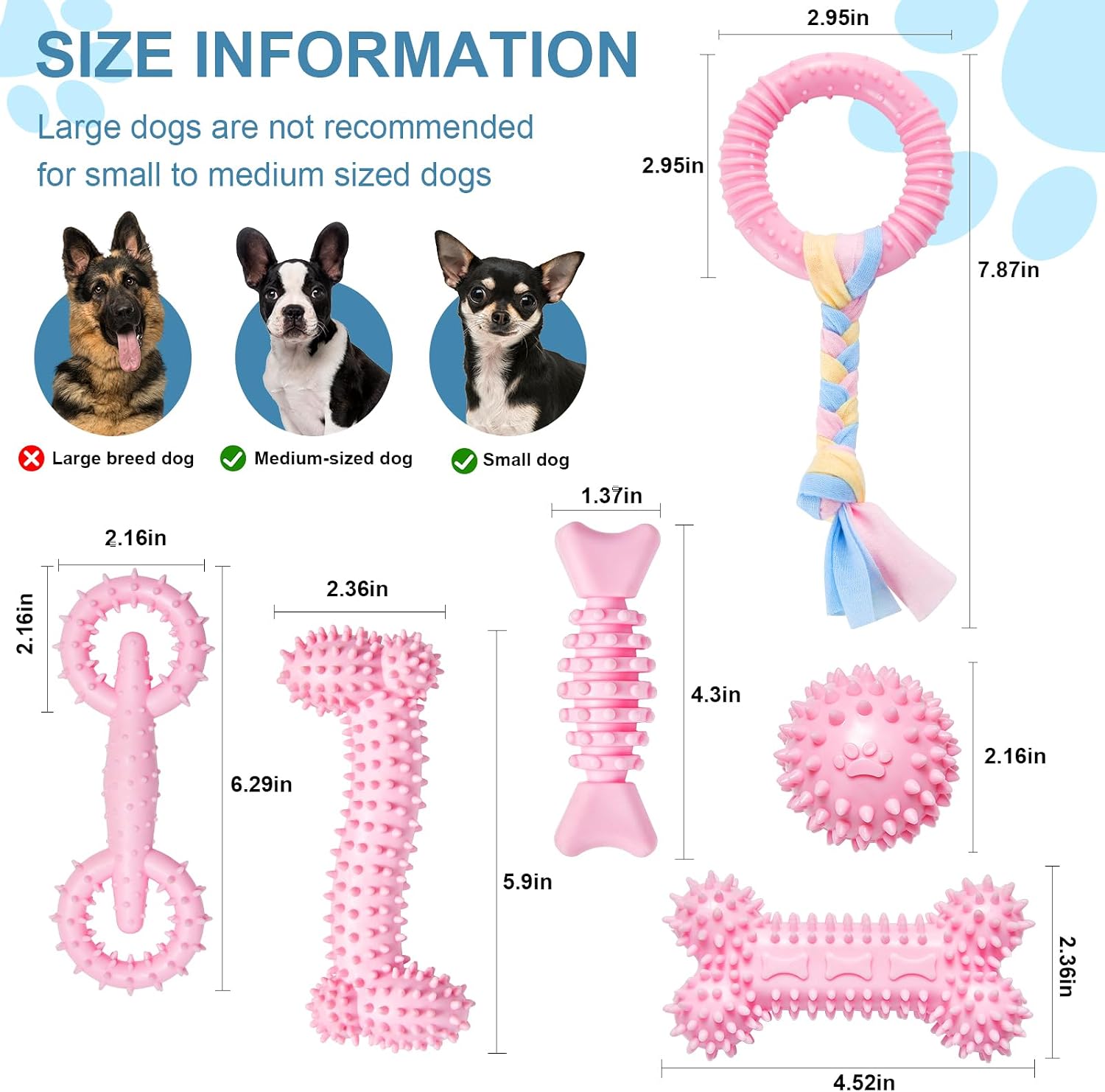 6 Pack Dog Chew Toys for Puppy Cute Dog Toys Puppy Dog Toys for Teething image 2