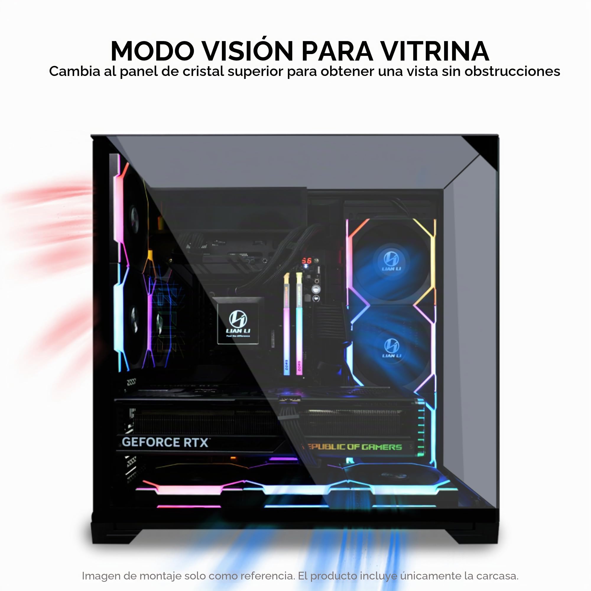 Lian-Li O11 Vision Compact Torre E-ATX Cristal Templado USB-C 3.0 Negra