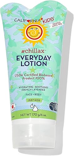 California Kids Lotion  #Chillax  Hidratante 100% a base de plantas  Cuidado de la piel para niños con piel sensible  Loción corporal lavanda  170 g