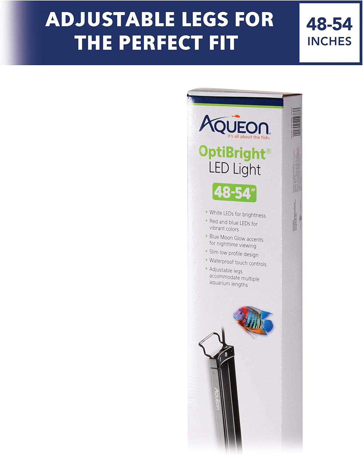 Aqueon LED OptiBright Fish Tank Aquarium Light Fixture, 48-54 Inch