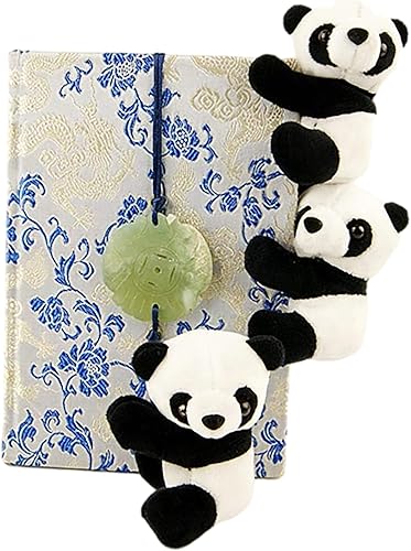 Miniatura 6 de 9 piezas de peluche de panda de 4 pulgadas con clips de panda para cortina, soporte de notas, clips de fotos, lindo juguete de panda, juguete para