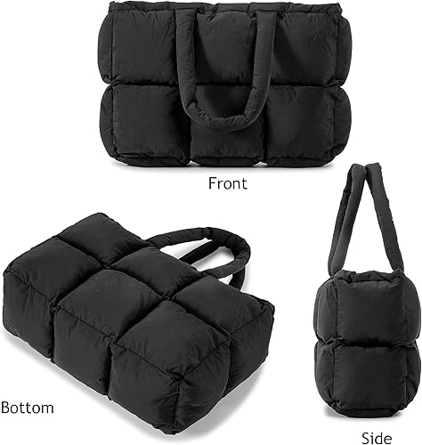 Miniatura 4 de Herald Bolsa de mano acolchada para mujer, bolso acolchado grande y ligero para trabajo, viajes, gimnasio, tienda