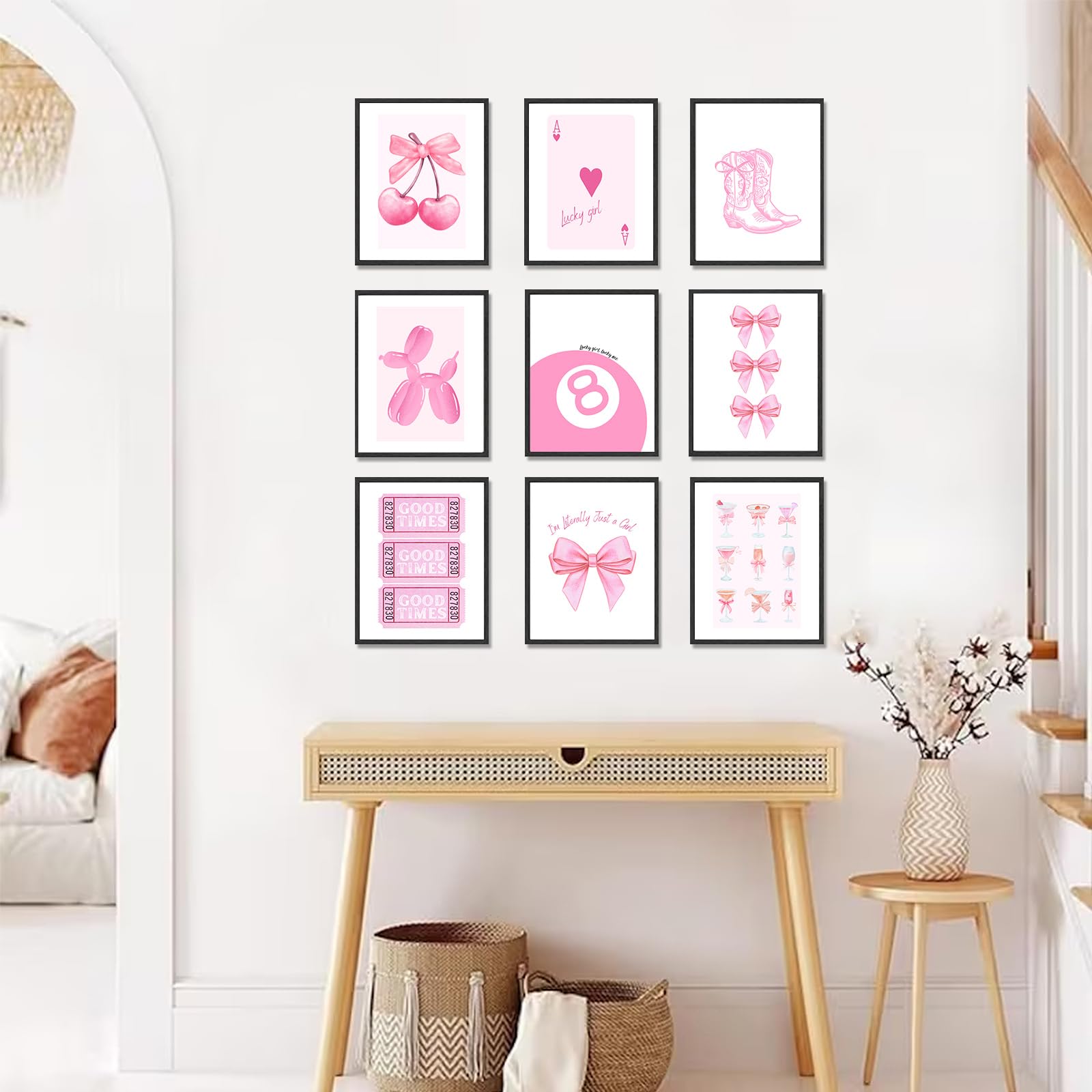 Poster Su Tela 'I'm Literally Just A Girl' Rosa Con Fiocchi - Decorazione Parete 30,5x40,6 Cm