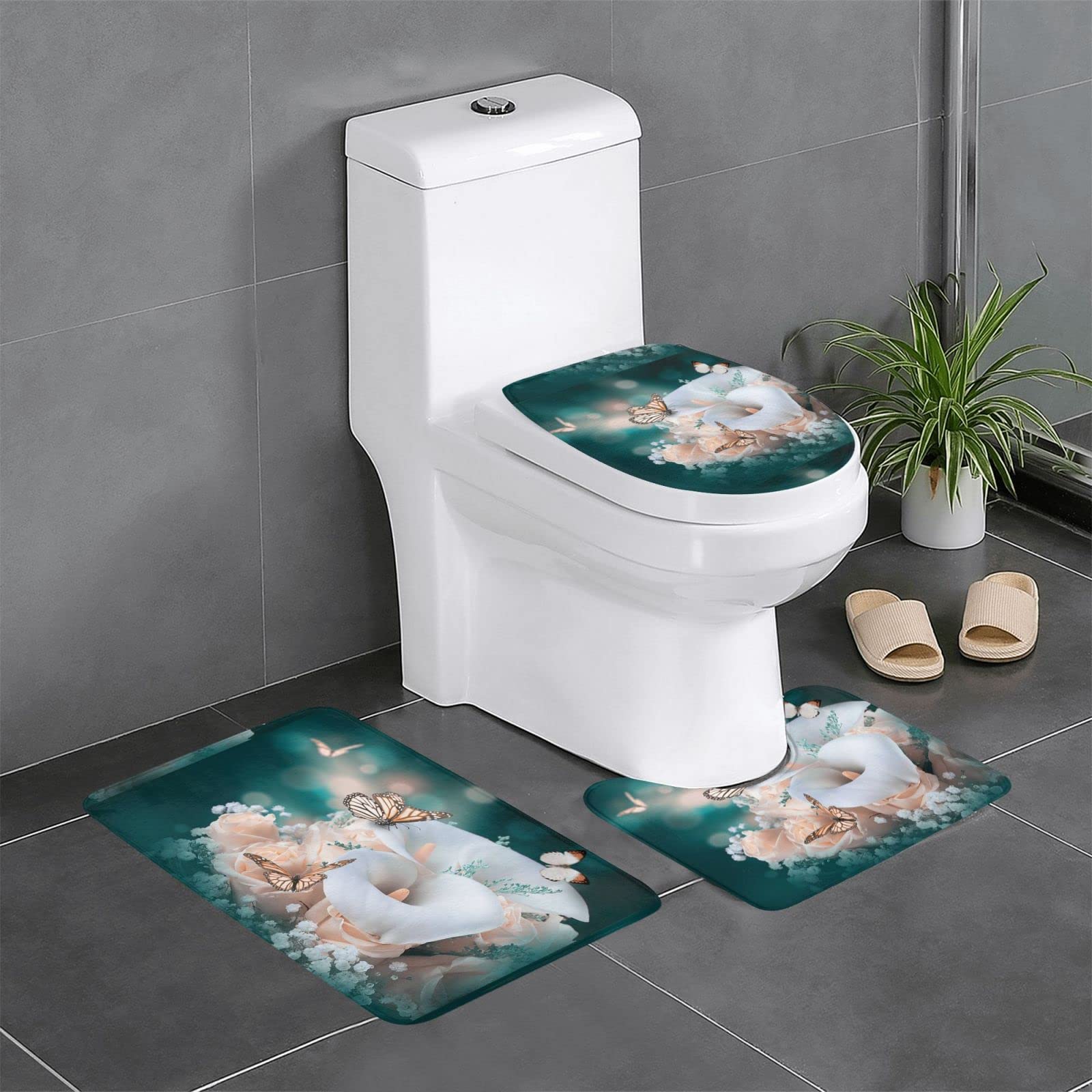 Tapis de sol en flanelle haut de gamme au motif floral élégant