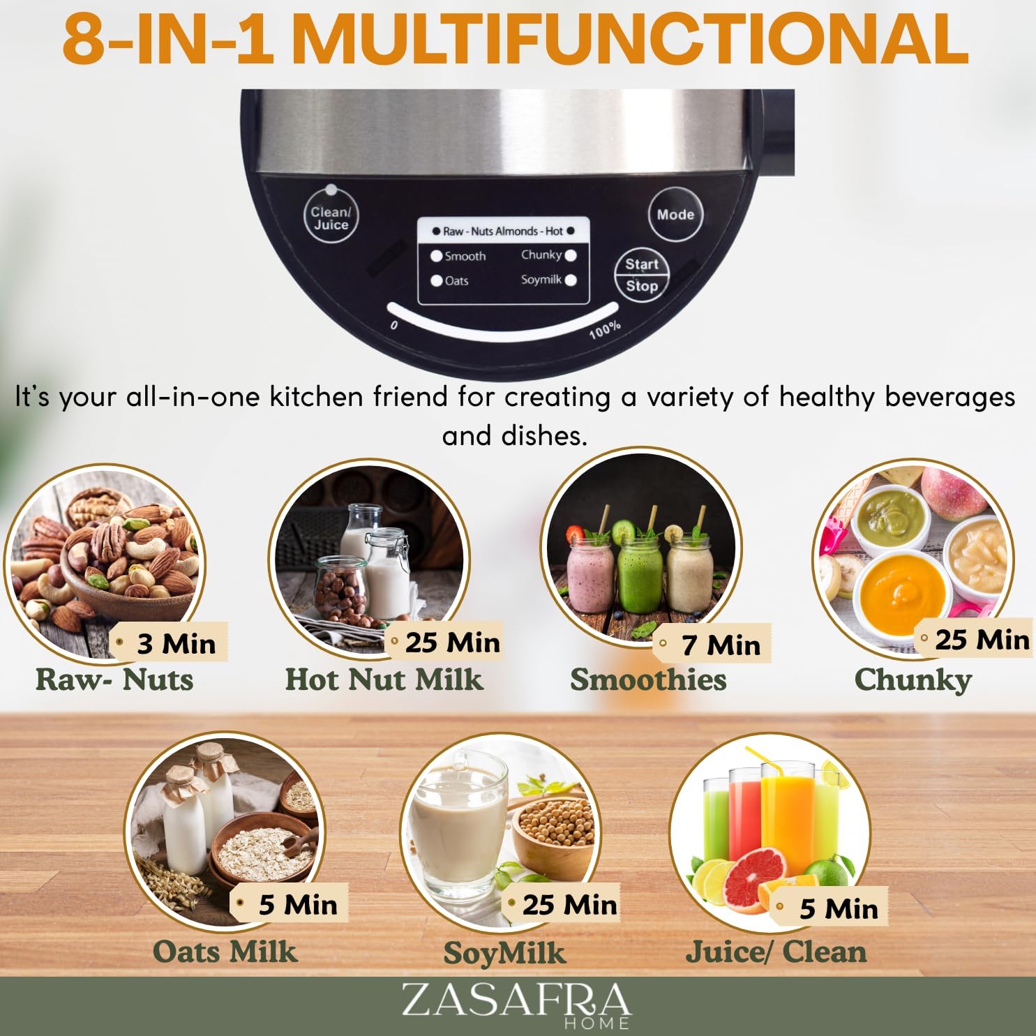 nut milk maker machine 50oz/1.5l stainless steel (built-in strainer,no mesh bags) 8-in-1 cooking blender, 6-7 cups per batch, oat, almondmilk maker & soymilk maker, creamy plant-based milks & soups