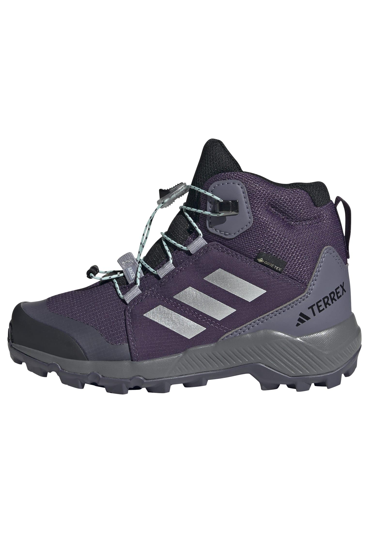 adidas Unisex Kinder Terrex Mid Gore-TEX Hiking Shoes Kids, Aurora Plum/Silver met./semi Flash Aqua, 35 1/2 EU