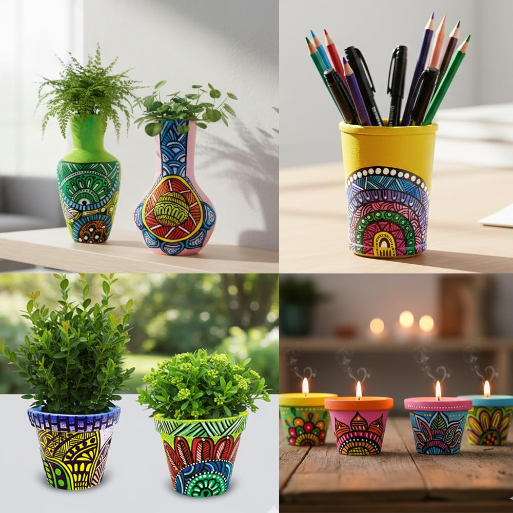 Toykraft: Kit de pintura de bricolaje | Bonanza de terracota | Actividad creativa | Arte y manualidades | Para niños de 7 años | Regalos para niñas y niños | Kit de arte y manualidades para niños |