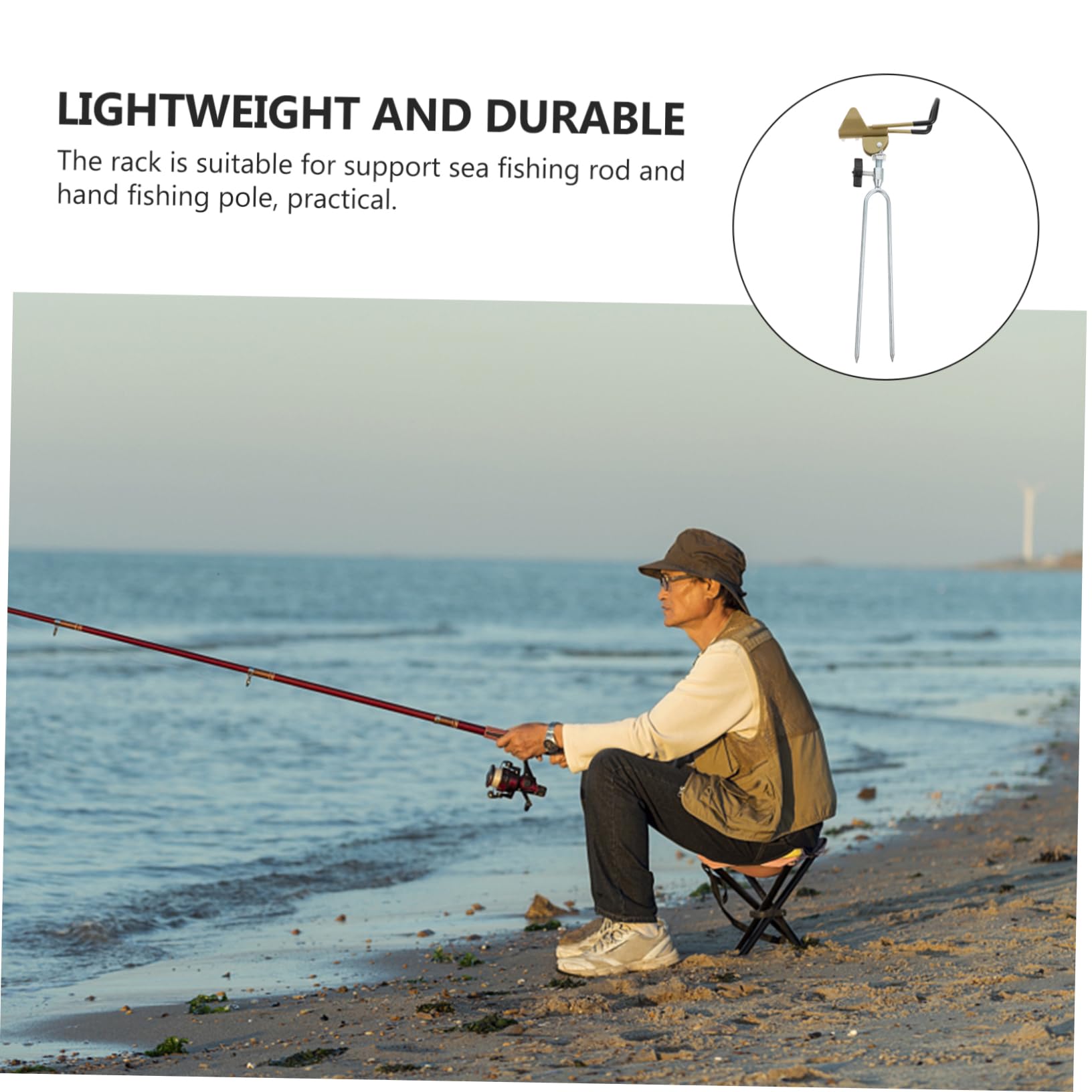 SUPVOX Fishing Pole Holder Boat Rod Rack Strong Ground Stake Portable Easy to Use