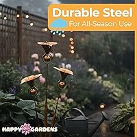Vista 5 de Happy Gardens Estaca de jardín de lirio de cala con campanas Decoraciones de flores de lirios de bronce para exteriores