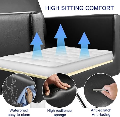 Miniatura 3 de Silla de peluquería para peluquería, capacidad de 330 libras, con bomba hidráulica resistente, equipo de belleza ajustable giratorio de 360°, Negro