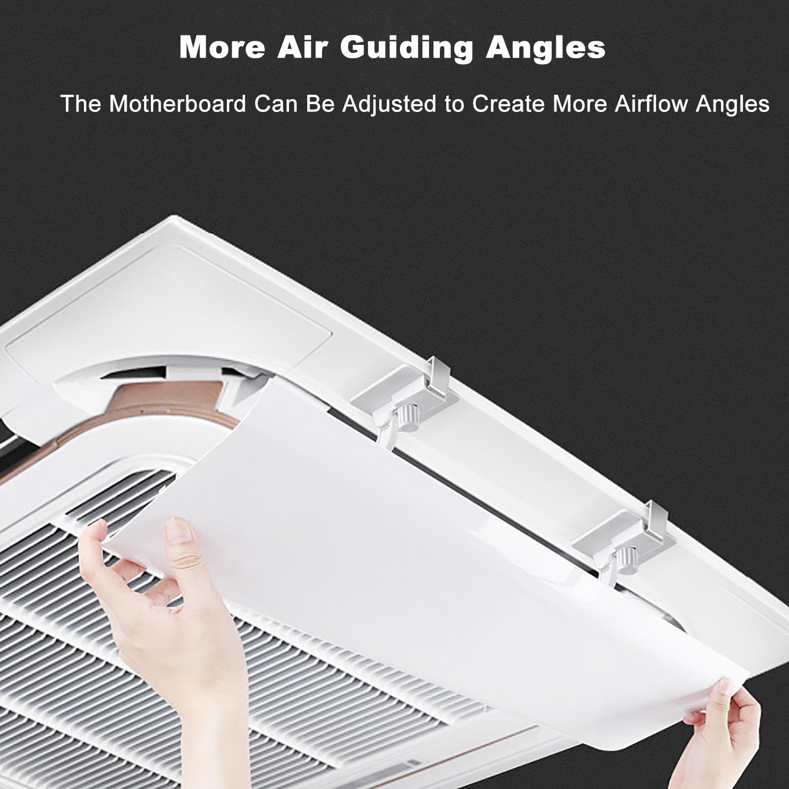Deflettore Condizionatore Regolabile, Set da 4 Pezzi Deflettori Condizionatore per Bocchetta di Ventilazione a Soffitto, Deviatore D'aria per Evitare il Flusso D'aria Diretto(20 * 53cm/8 * 21in)
