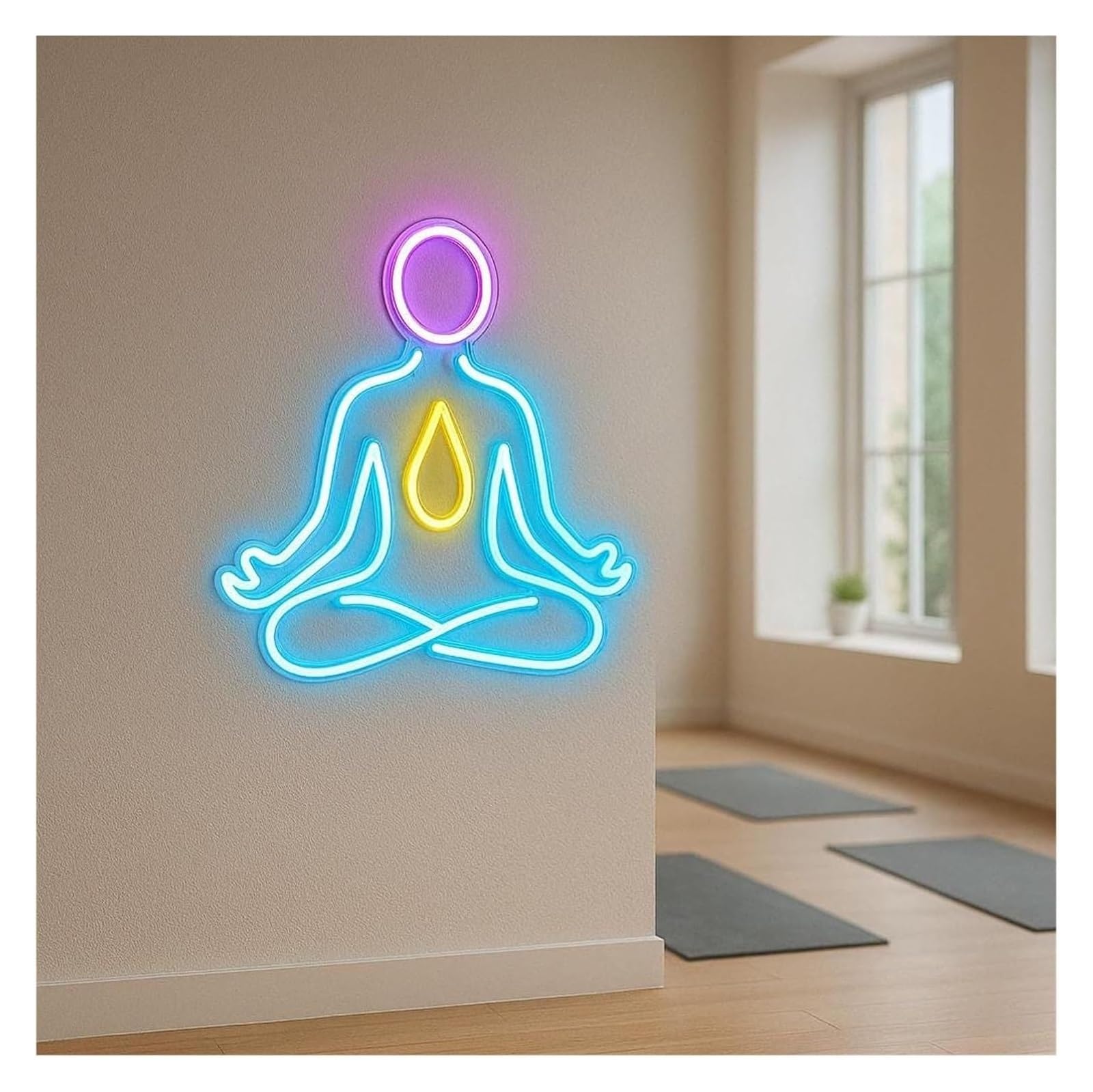 Insegne al neon da appendere Yoga per camera letto, palestra, sala di meditazione, ufficio, 38 cm