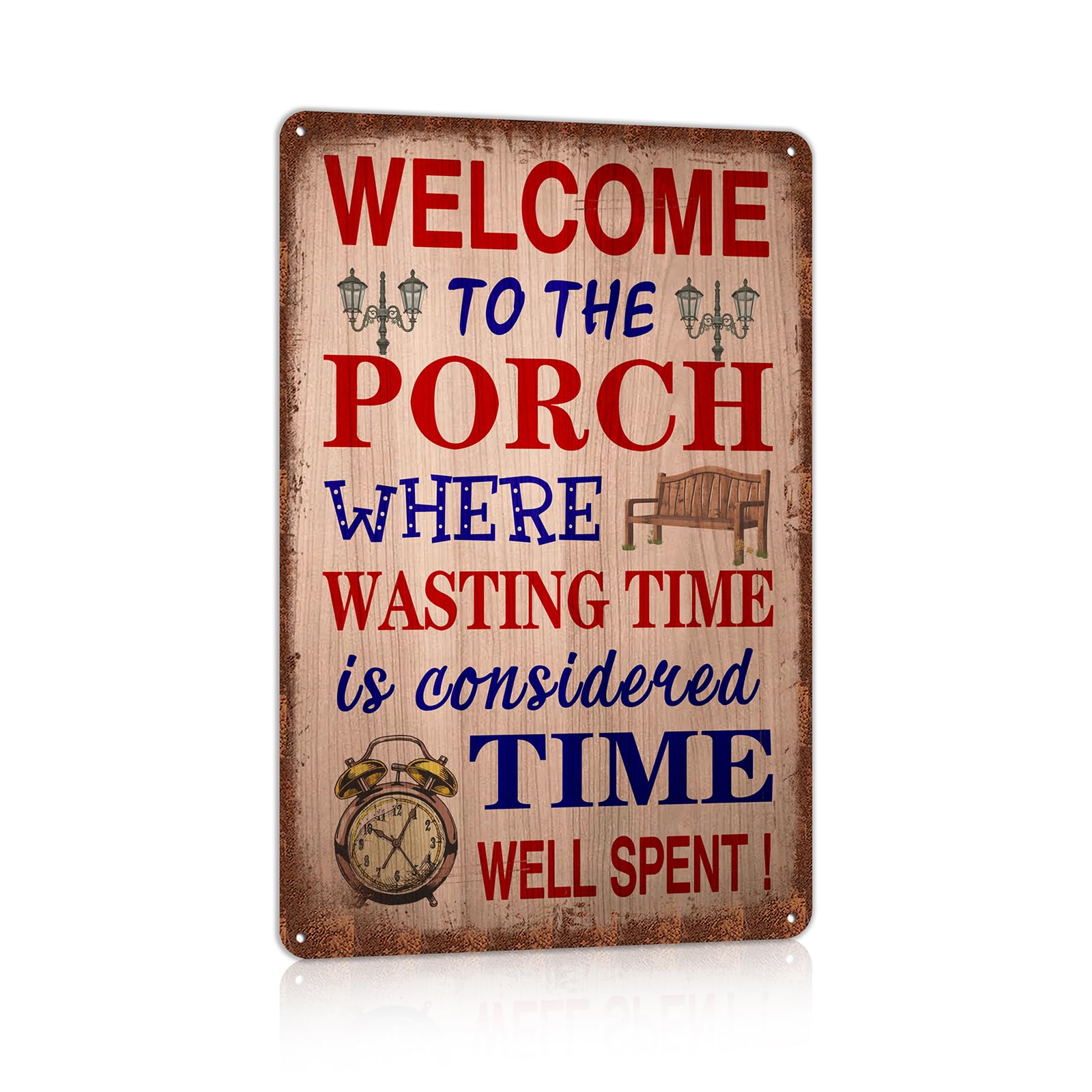 SMAZDFXX Vintage Porch Tin Signs Home Metel Signs Retro Wall Decor Wall Signs for Outdoor Room Door Yard Accessories Poster 8"x12"