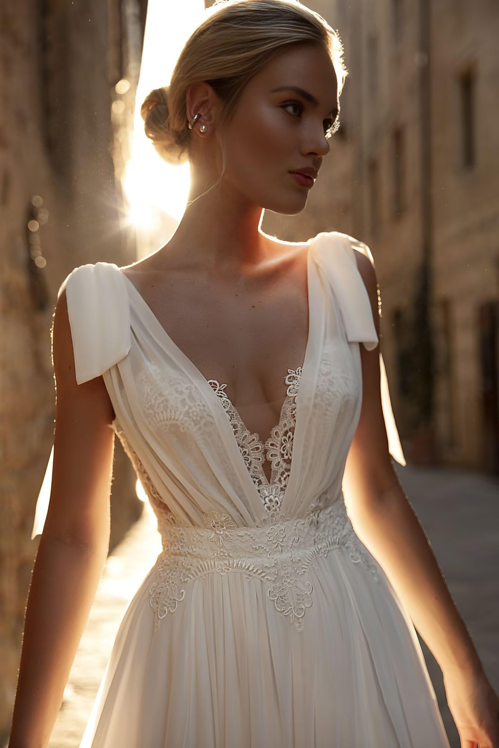 Abiti da sposa sirena per la sposa Tulle Appliques Pizzo Abiti da sposa Lunghi Spiaggia