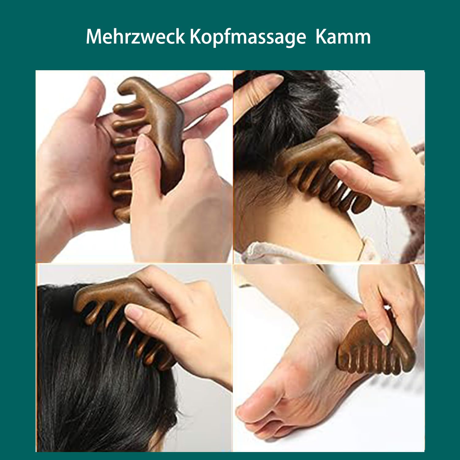MIUPOO Drewniany zestaw Gua Sha do ręcznego masażu, masażer do skóry głowy, cellulit, wałek do masażu ciała, urządzenie do masażu punktu spustowego, 3 sztuki