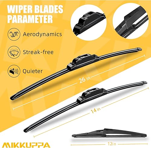 Vista 141 de MIKKUPPA Limpiaparabrisas de 26 pulgadas + 23 pulgadas + 12 pulgadas, repuesto para Mercedes-Benz 2013-2016 GL350 GL450, 2012-2015 ML350 ML550 ML63