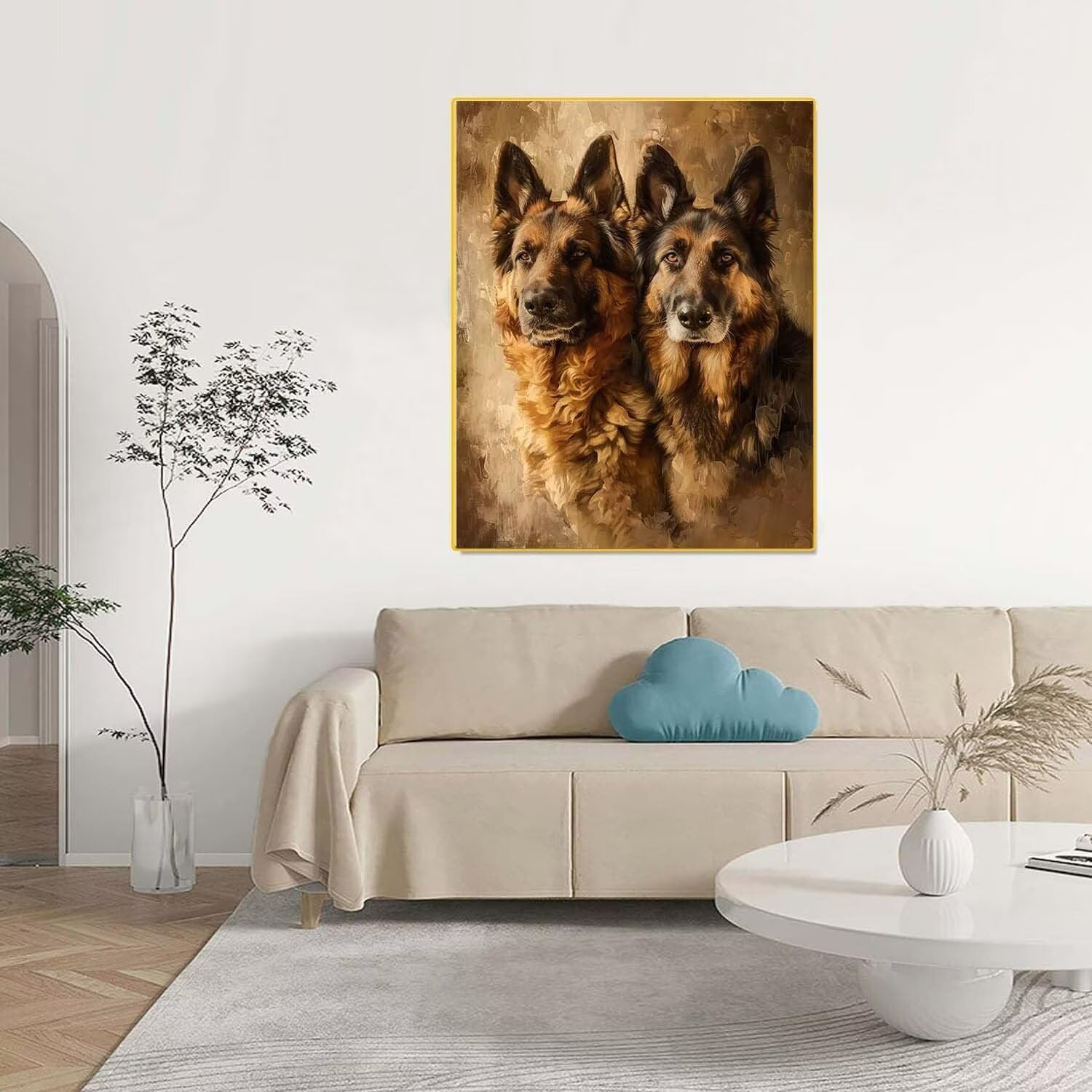 Loup Chien Peinture par Numero Adulte animal Peinture Numero Adulte, Paint by Numbers Acryliques Peintures Loisirs Créatifs Bricolage Encadré Peinture par Numero Cadeaux Décorations Murale 70x95cm 0-7