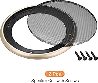 Vista 6 de Cubierta de rejilla de altavoz de malla negra protector de parrilla de subwoofer (con tornillos), [para bricolaje de audio doméstico] - Marco