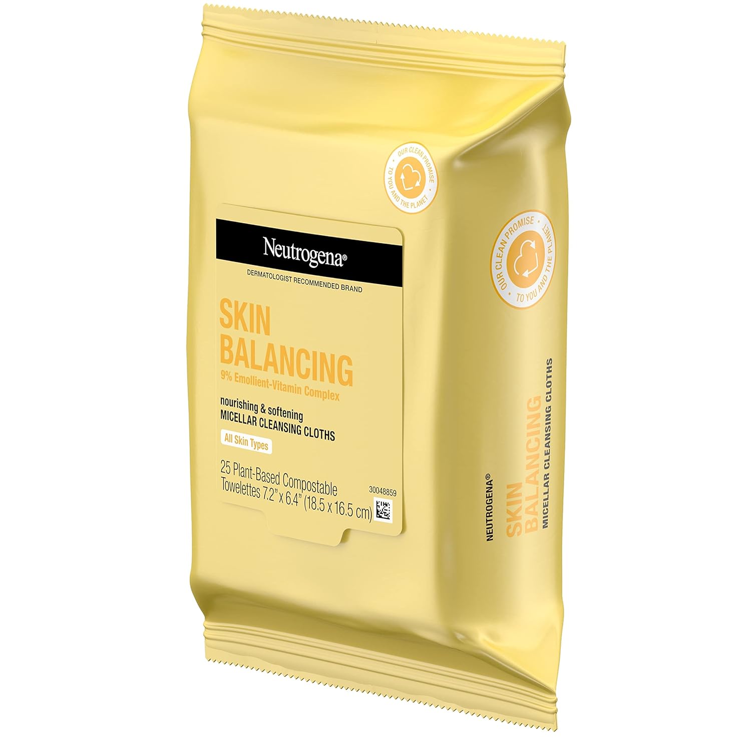 Neutrogena Skin Balancing Micellar Cleansing Cloths Makeup Remover Nourishing Wipes with 100% Plant-Based Fibers, Vitamin E & Pro-Vitamin B5, Paraben-Free, Hypoallergenic, 25 Count : Everything Else
