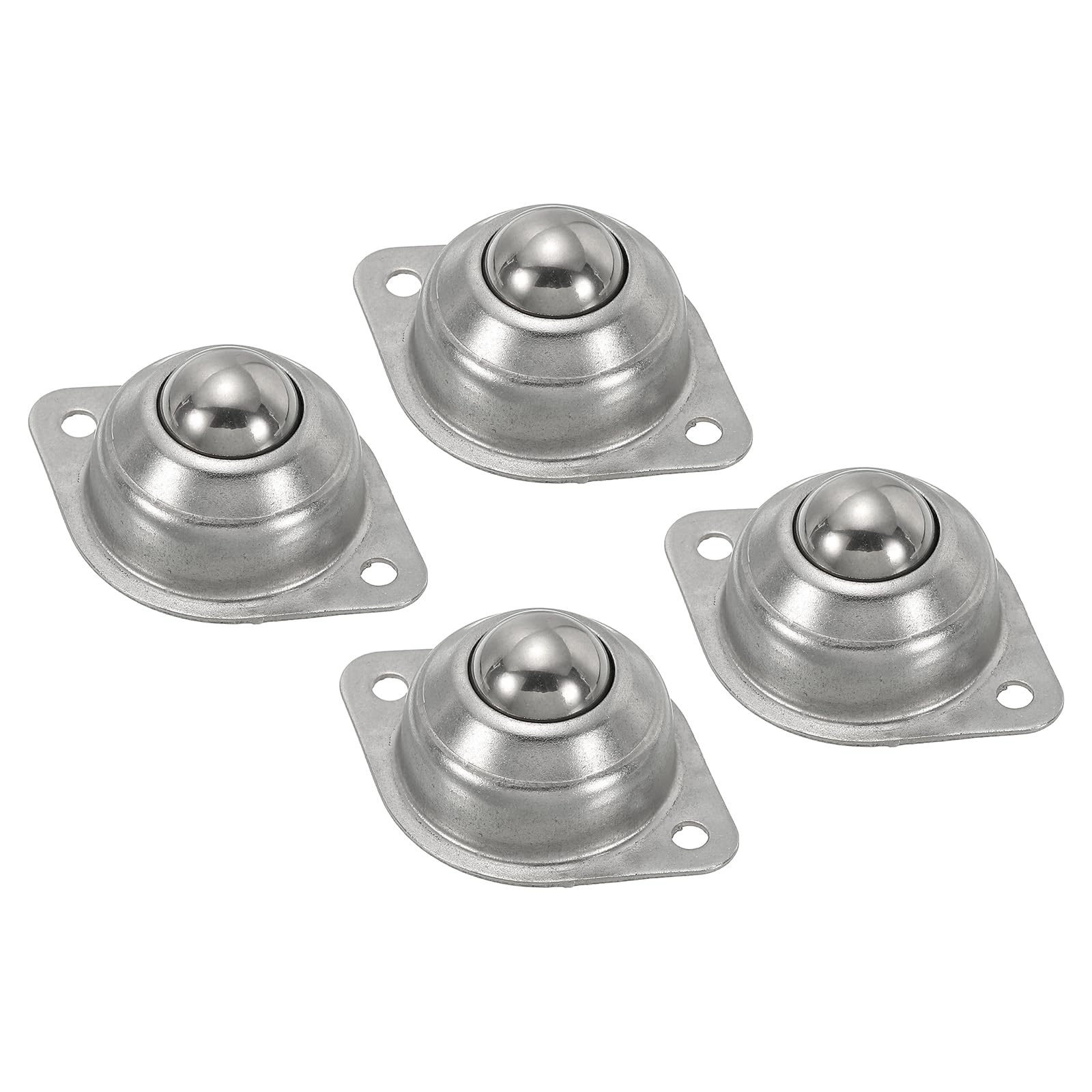 PATIKIL Rouleau Bille Transfert Roulement 5/8", 4 Paquet Charge 33lbs Bride Monté Inox Acier Rotation Roulette Unité pour Convoyeur Rouleau Support Transmission