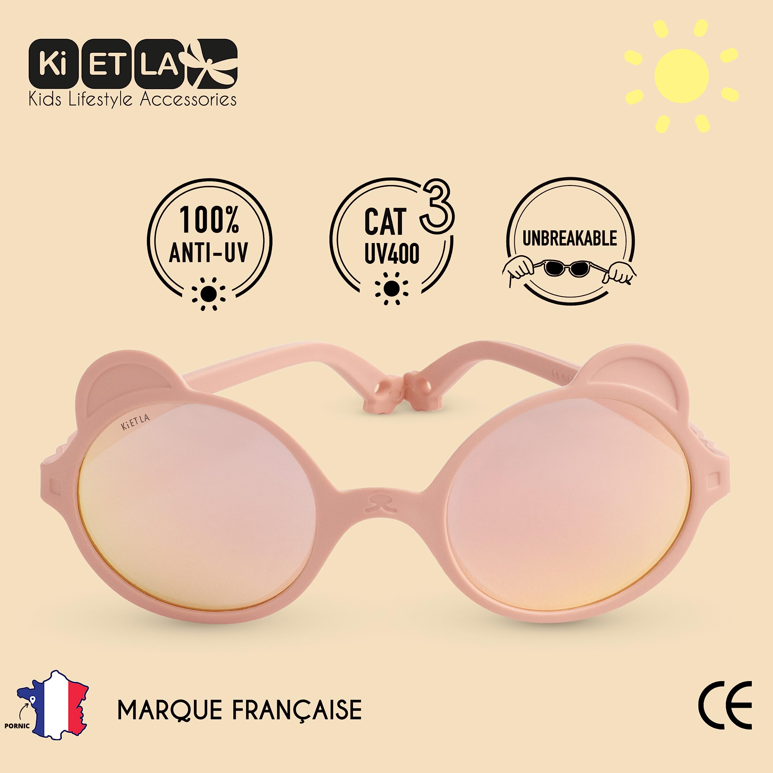 Ki ET LA Unisex Kinder Ourson Sonnenbrille