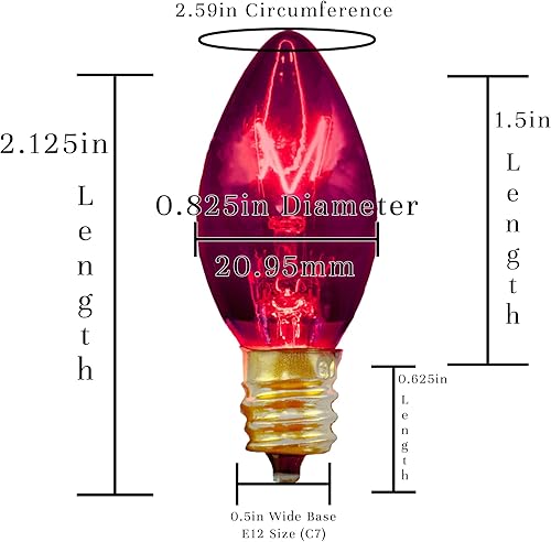 Miniatura 3 de EST. LEE DISPLAY L D 1902 C7 - Luces de Navidad moradas, bombillas transparentes para candelabros, bombillas de repuesto para interiores y