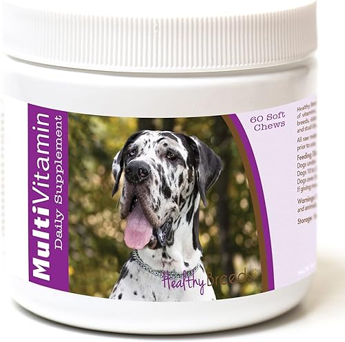 Miniatura 80 de Healthy Breeds Multivitamínico siberiano Husky para perros, suplemento diario recomendado por veterinarios, sabor a tocino, 60 masticables suaves