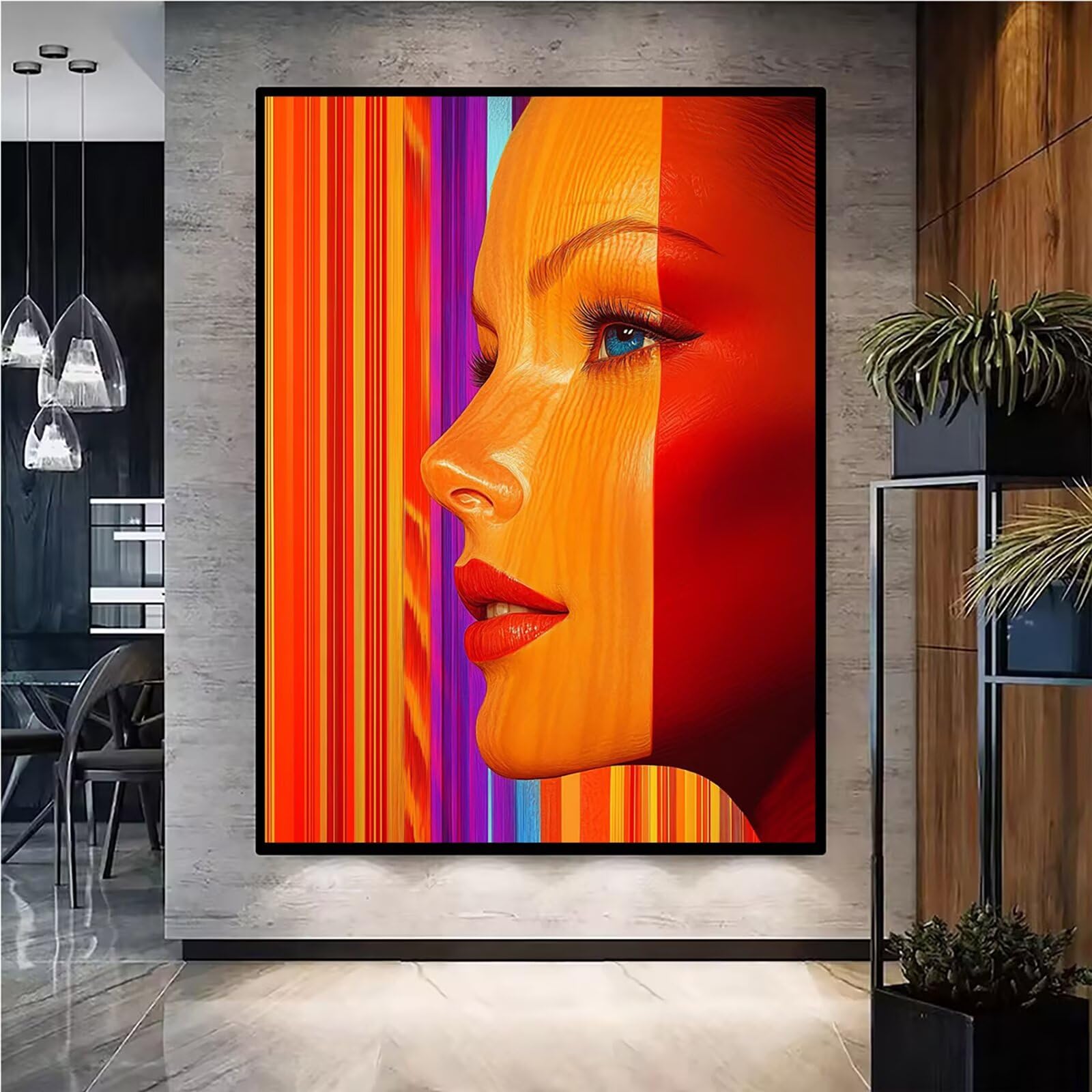 Diamond Painting Kit Completo, Diamond Painting Astratto, 5D Quadrato Pittura Diamante Kit Manualidades Adultos DIY Diamantini Crystal Art Disegni Ricamo Punto Croce Artigianale, 80x100cm Donna j0-651