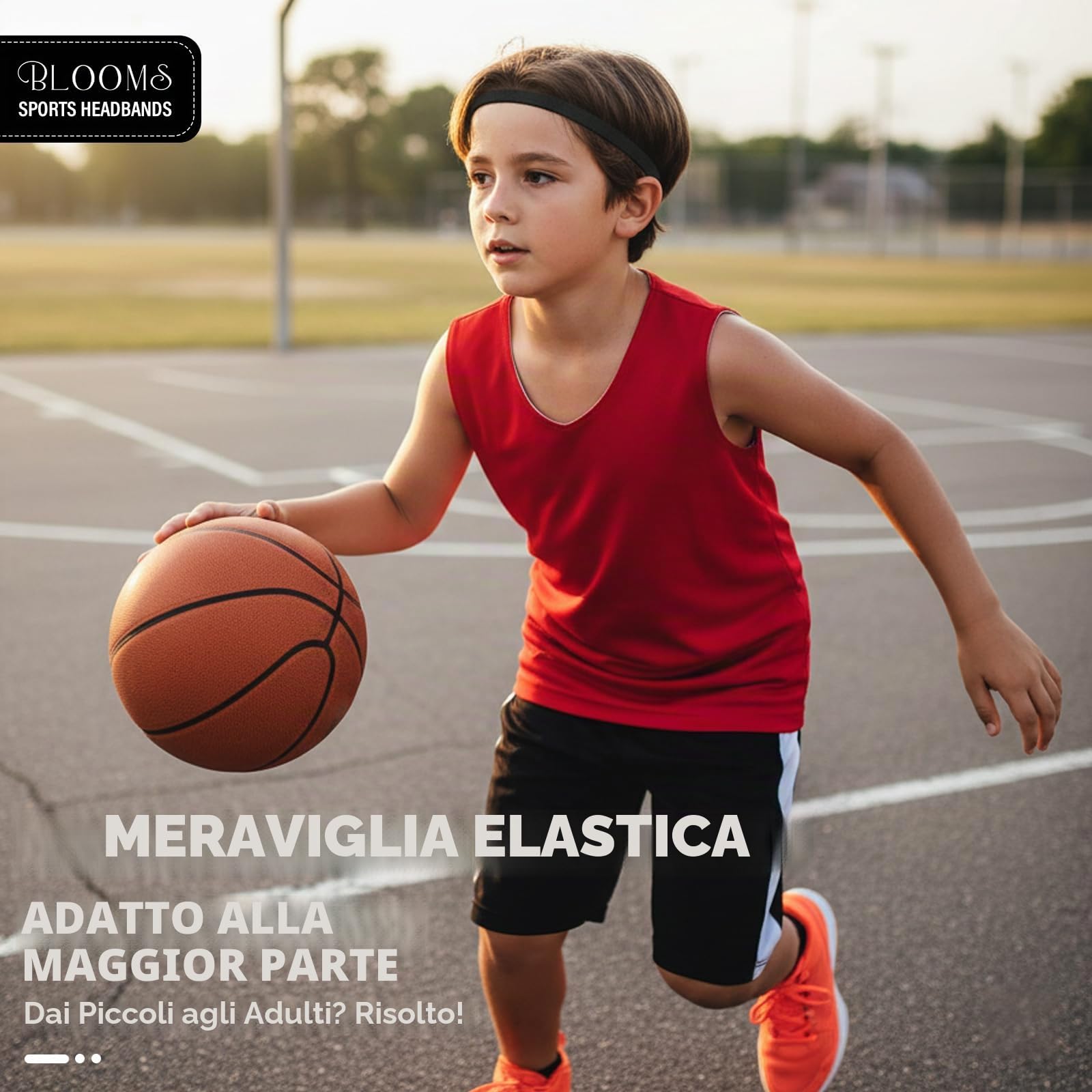 Blooms 6 Pezzi Fascia Capelli Sportiva - Fascetta Capelli Uomo Antiscivolo Sottile Cerchietto Elastico Sport per Yoga, Calcio, Basket, Fare Jogging, Tennis