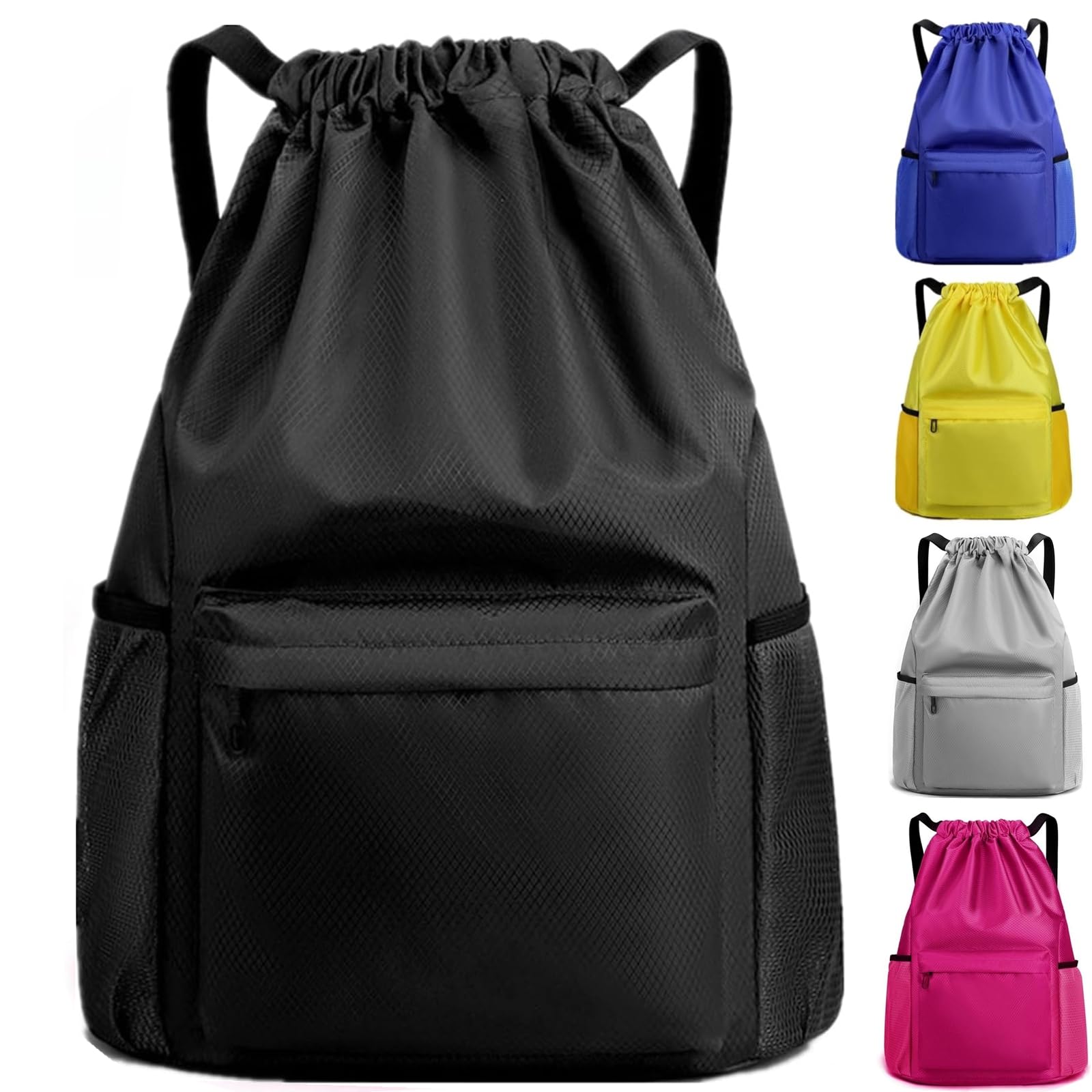 BLIRITEL Drawstring Backpack Waterproof String Bag, Gym Sack Sports Fitness Yoga Bag, Shopping Casual Backpack for Men Women