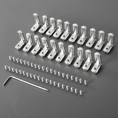 Miniatura 3 de 20 unidades de soporte de esquina 3030 en forma de L para conector interior de extrusión de aluminio 3030 en plata (20 LES)
