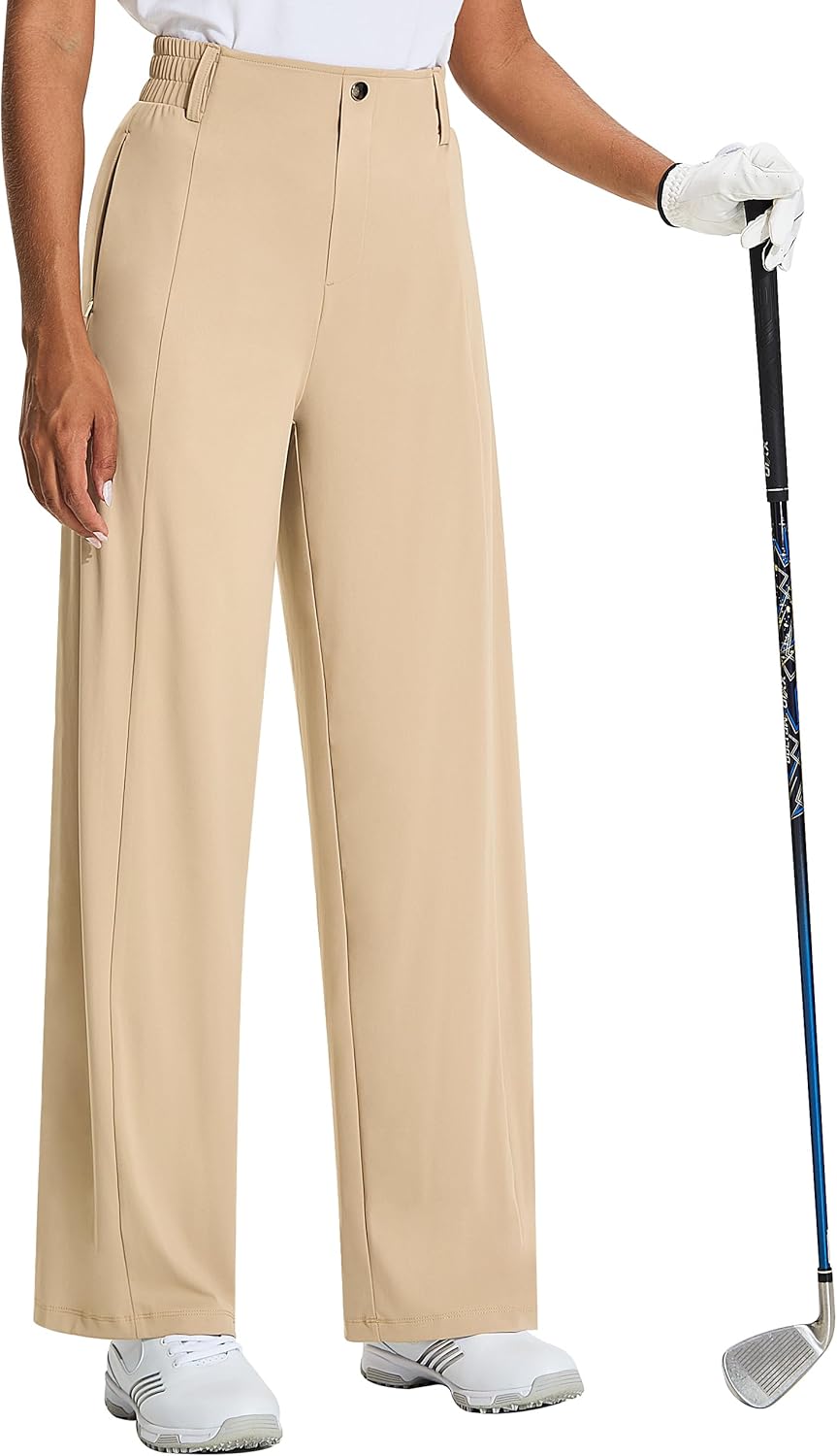 Women's Wide Leg Golf Dress Pants 27"/29"/31" Flowy Travel Work Slacks Trousers UPF 50+ Business Casual Outfits Palazzo Pants