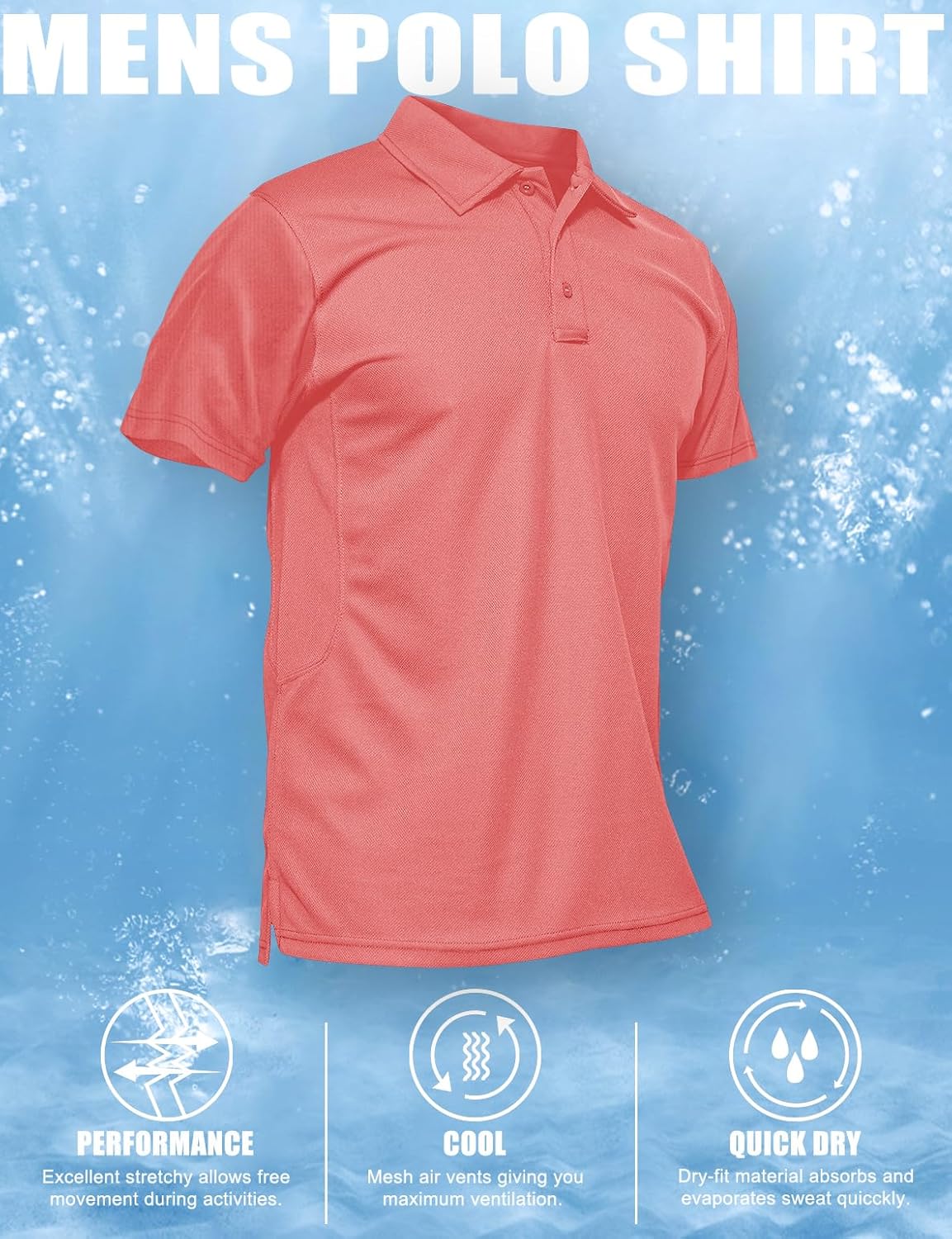 MAGCOMSEN Men's Polo Shirt Quick Dry Performance Short Sleeve Tactical Shirts Pique Jersey Golf Shirt - Image 6