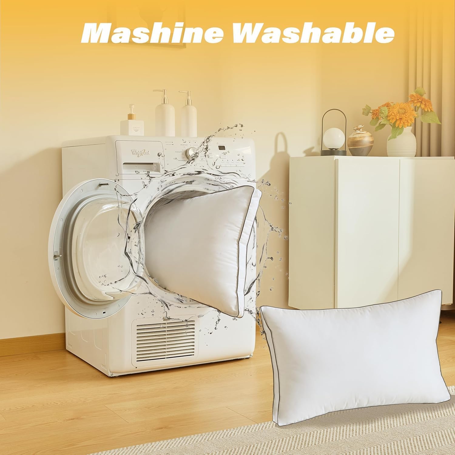 Goose Down Pillows for Neck Pain - Perfect Balance of Softness and Support,Relief for Side and Back Sleepers, Hotel Down Pillows Queen/Standard Size Set of 2