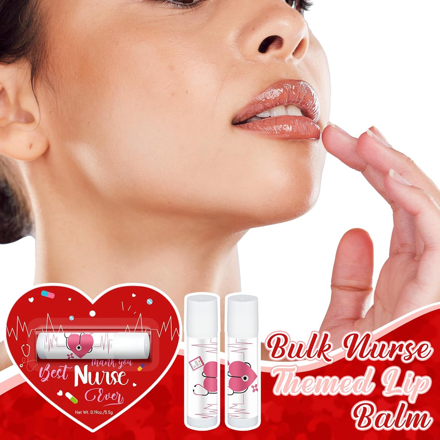 60 Pack Nurses Appreciation Gifts Bulk Nurses Week Lip Balms Hospital Staff Team Thank You Gifts Winter New Year Appreciation Party Favors for Coworkers Midwife Women Volunteer Presents