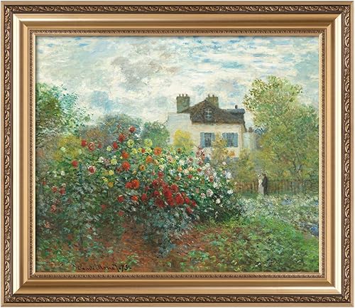 IPIC - El jardín del artista en Vetheuil por Claude Monet, impresiones giclée combinan con el marco dorado clásico, arte de pared Monet para