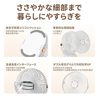 Amazon | 2025新登場 【極静音&夜灯機能】卓上扇風機 小型 USB