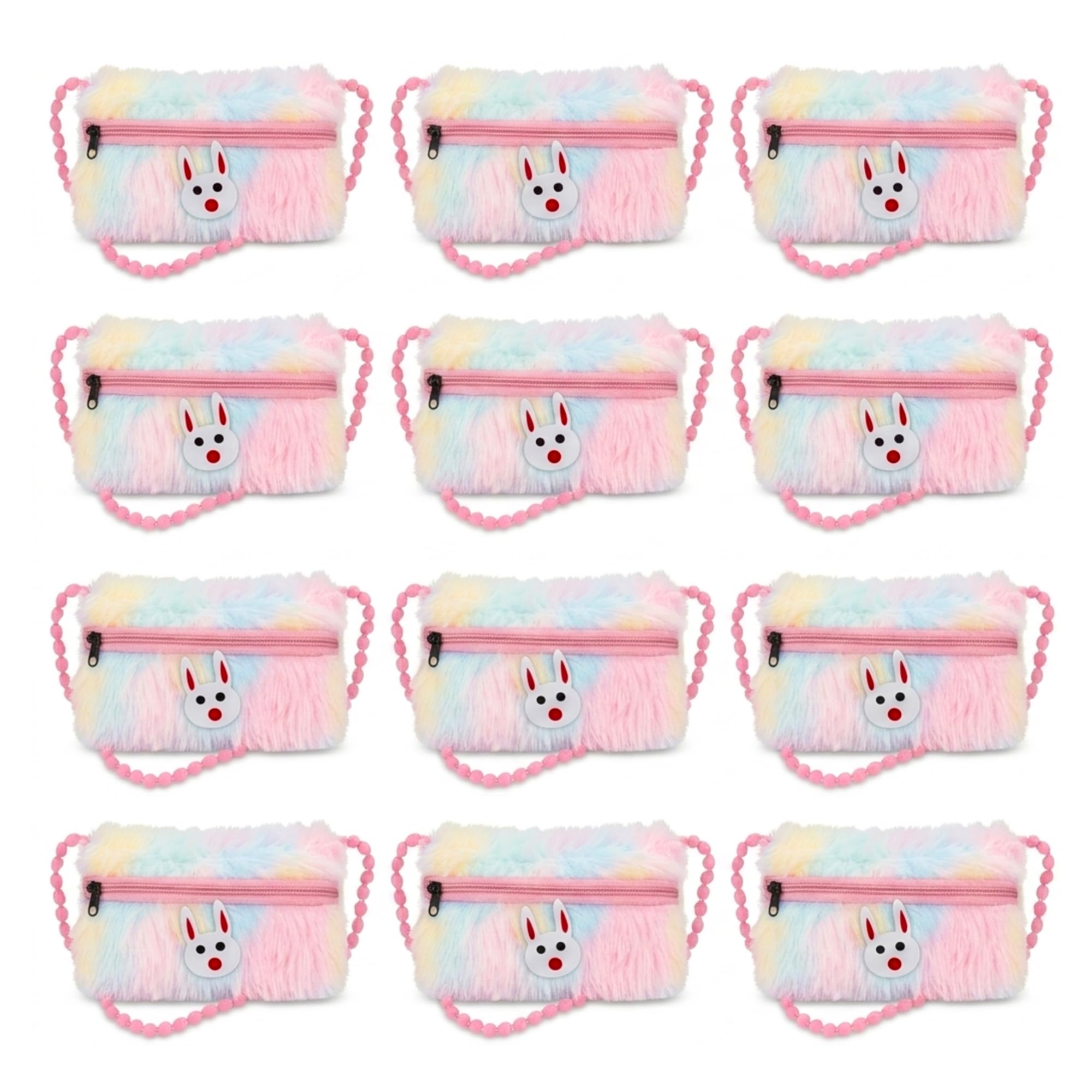 Kids Fur Sling Bag for Girls | Cute Rainbow Plush Mini Purse with Chain Strap | Kanjak Pooja Return Gifts, Kids Birthday Party Return Gifts, Cute Crossbody Bag for Children (Pack of 12)-picture-46