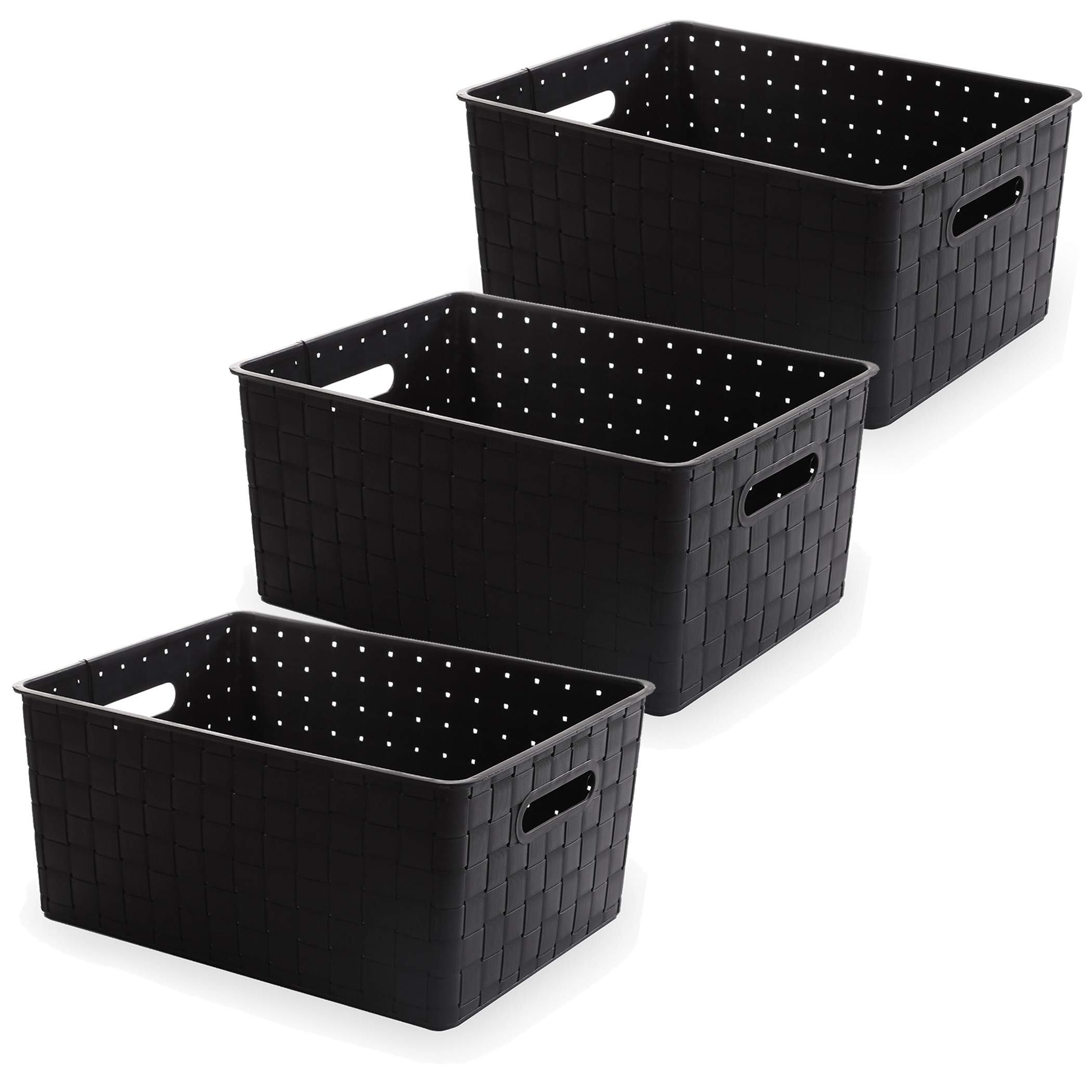 DONTPANIC TYPE-03 BUSINESS ＋1.5 Amazon.com - BINO | Plastic Basket, Large - Black | 3 Pack