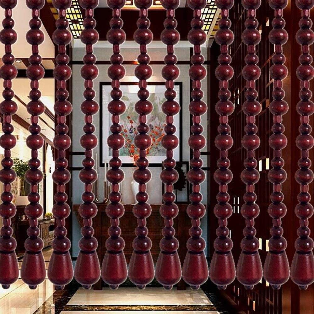 Tenda di Perline Corde Appese Porta Appeso Ciondolo in Legno per La Decorazione della Porta della Stanza Divisorio di Apertura Pastorale Personalizzabile-1.6x1.76m-51 Fili