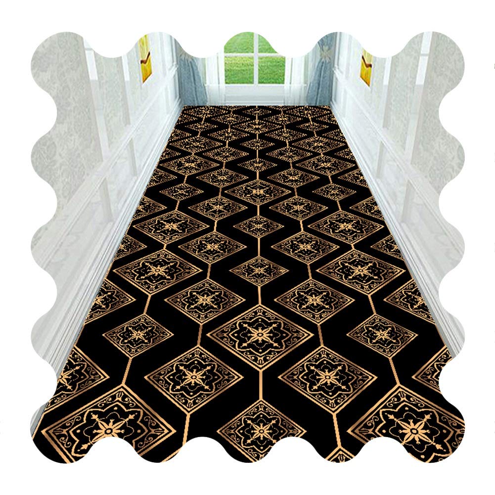 Tapis de couloir anti usure pour long couloir | Tapis de passage noir ZRUYI 3D
