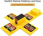 Game Case for Nintendo Switch,Deformable Expandable Switch Game Card Holder,Cube Game Card Storage Box,Large Capacity Game Card Organizer with 16 Card Slots (Yellow)