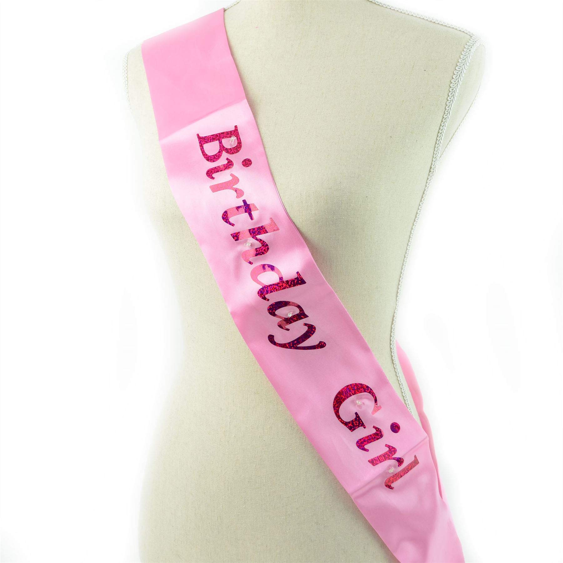 Birthday Girl Flashing Sash Pink-Pink Birthday Party Fancy Dress Accessory Decoration