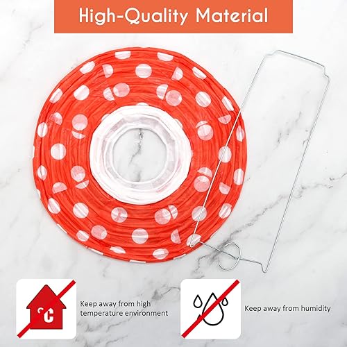 Miniatura 3 de 4 piezas de linternas de papel con forma de hongo, Windspeed grandes para decoración de guardería, jardín, Navidad, Halloween, fiesta, 8 pulgadas,