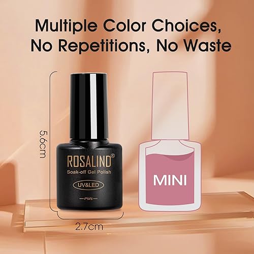 Miniatura 88 de ROSALIND Juego de esmaltes de uñas de gel color marrón nude, 12 colores blanco, nude marrón, esmalte de gel clásico para regalo de arte de uñas 12